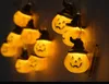 Saiten Halloween Kürbis Lichter Laternen 10/20/40 LED 3D-String für alle Heiligen Tag Party Dekoration Licht