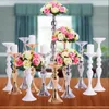 Candle Holders Metal Candlestick Flower Vase Table Centerpiece Event Rack Road Lead Wedding Decor