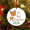 DHL Blanks Sublimation Pendant Christmas Ornaments Hot Transfer Printing Metal Ornament Christmas Tree Decor with Red Hanging Rope for Holiday DIY GG0804