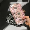 Women's Pearl Luxury Handbag Diamond Evening Clutch Bag Flower Hasp Wedding Clutch Female Pink Champagne Purse