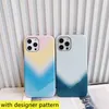 Moda Tasarımcısı Telefon Kılıfları Için iPhone 12 11 Pro Max XR XS 7/8 Artı Lüks Mavi PU Deri Cep Telefonu Kapak Anti-Knock TPU Koruyucu Shell Kılıf Altın Etiket
