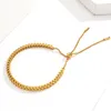 Cadena de eslabones Amorcome 2022 Diseño Moda para mujer Pulseras retorcidas delicadas Pulsera de acero inoxidable chapada en oro Joyería ajustableEnlace