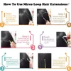 Curly Micro Ring Loop Human Hair Extensions 100 Strands Natural Color Remy Peruan Human Hairs kan färgas