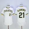 Retror 1960 1962 1971 Vintage Baseball 21 Roberto Clemente Jersey Retire Flexbase Cool Base All Stitched Team Color Cooperstown Pullover