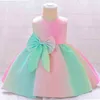 2021 été nouveau-né baptême 1 an anniversaire robe pour bébé fille coloré princesse robes robe de soirée enfant Costumes dégradé G1129