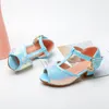 Mädchen Sandalen Sommer Mode Pailletten Flash High Heel Kinder Mädchen Schuhe Prinzessin Offene spitze Kinder Turnschuhe Kleinkind Sandalen SJD029 210226