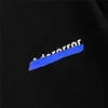 Wit Zwart T-shirt Mannen Dames Korte Mouw Kraag Blauw Tag Label Tops Tee