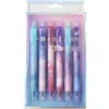 Stylos à gel 6pcs / pack 0.5mm Kawaii Fleurs de cerisier Étoile Stylo à encre noire Stylo à bille Filles Enfants Cadeau École Bureau Papeterie