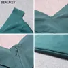 Beankey الصيف النساء ضمادة اللباس vestidos الأحمر البرتقال خزان مثير العميق الخامس الرقبة أكمام bodycon المشاهير المدرج حزب المحفوظ 210719