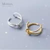 Fashion Open Ring Real 925 Sterling Silver Adjustable Size Gold Color Double Knot Finger For Women Fine Jewelry 210707