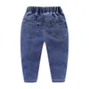 Mudkingdom Kids Pants Winter Solid Ripped Children Trousers Elastic Waist Fashion Casual Jeans for Boys Girls 210615
