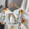 Gooporson Robes Été Enfant Filles Robes De Fleurs Mode Coréenne Dos Nu À Manches Courtes Robe De Princesse Mignon Enfants Vêtements 210715