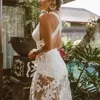 Dorywczo sukienki Elegancki dla kobiet 2021 Summer Sexy Bez Rękawów Boho Sun White Dress Long Maxi Chic Hippie Beach Roll