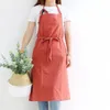 Katoenen linnen schorten mouwloze bloemist coffeeshop werk schort keuken schorten voor vrouwen koken bakrestaurant schort pinafore 201007