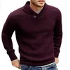 Мужские свитера осень мужчины. Повседневное пуловерное свитер теплый вязание мужчина с джампер -шваброй швейная шваба.