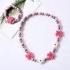 Set di collana per bambini Accessori perle colorate per perle unicorno con rabbite perle e braccialetti per bambini regalo di compleanno per bambini