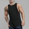 Men's Tank Tops Men Gym Bodybuilding Summer Solid Cotton Muscle Stringer Athletic Fit Tanks Male Man Fashion Tees Clothing232Y