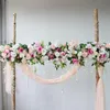 Ghirlande di fiori decorativi Matrimonio rosa personalizzato Composizione floreale Arco Angolo artificiale Fiore Vite Finestra Centro commerciale Decorazioni per la casa