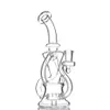 Hookahs Glass Bong Recycler Dab Rig Water Pipes Clear color height 9 Inch 14mm Joint ship With 14.4 mm male bowl USA In Stock Bongs