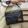 HBP Aetoo Kopf Leder Umhängetasche, Männer Casual Stiletto Tasche, Mode Trend Herren Leder Postbag Tasche