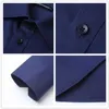 Men Dress Shirt Fashion Long Sleeve Business Social Male Solid Color Button Down Collar Plus Size Work White Black 210721