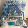 85 pcs Bleu Blanc Argent Métal Ballon Guirlande Arche Baloon Mariage Événement Fête Balon Baby Shower Fête D'anniversaire Décor Enfants Adulte 210719