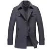 Miscele di lana da uomo Uomo Uomo Cappotto di cappotto spesso Può essere spostato Collar Manteau Homme 4 Color Winter Cappotto Uomo M-4XL Dimensione