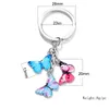 Fashion Colorful Enamel Butterfly Keychain Insects Car Key Women Bag Accessories Jewelry Gifts