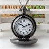 Wholesale 15 PCS/lot Bronze black silver DIY Flip clock pendant good quality Fashion quartz Necklace pocket watches T200502