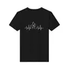 T-shirts pour hommes Pièce d'échecs Heartbeat Ekg Line Streetwear O Cou T-shirt Été Casual