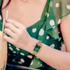 Sunkta Watch bayanlar ultra ince kadınlar en iyi marka lüks moda dikdörtgen küçük yeşil saat su geçirmez kuvars kol saati 210310