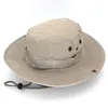 Chapéus de aba larga Chapéu de balde Safari Boonie Men039s Panamá Algodão Pesca ao ar livre Mulheres caçadoras de verão Bob Protection AR6983979