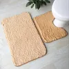 Soft Lamb Plush Bathroom Mat 2 pcs/set Toilet Mat 4 Solid Colors Bathroom Rug Household Toilet Feet Pad Super Soft Bath Mat 200923