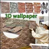 DécorGarden30 * 30cm 3Dの壁紙ステッカーDIYレンガ石の自己接着防水壁紙家の装飾キッチンバスルームリビングルームタイル