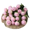 Fiori decorativi ghirlande 1pcs 3 testa lulian rosa artificiale seta flores centrale pezzi di decorazioni per la casa accessori fest7480730