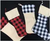 5 Styles Sublimation Christmas Stocking Large Lattice Socks Santa Claus Candy Apple Bag Xmas Tree Decoration Festive Gift For Kids