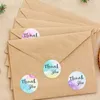 500pcs Roll 1inch 1.5inch Colorful Thank You Label Adhesive Stickers Store Box Gift Bag Baking Package Wedding Decoration