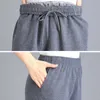 Pantalones de mujer de mediana edad Casual suelta cintura elástica pantalones de madre tamaño grande cálido femenino primavera otoño pantalones pantalon femme x0629