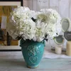 Artificial Flowers Hydrangea Bouquet 5 Fork Heads Silk Flower Real Touch Fake For DIY Table Home Wedding Birthday Decor