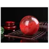 48--55mm bola de cristal vermelho pedra de fundição esfera de cristal cura artesanato casa docoração arte gift263c