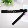 Belts Cummerbunds Short Velvet Women Geometric Heart Belt Round Waist Metal Buckle Porous For Waistband 105cm