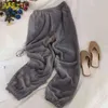 Heliar Calças de Inverno Mulheres Termais Elastic Outerwear Quente Veludo Calças Para Mulheres Longa Lã Solta Calças Mulheres Inverno 211112