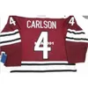 Real 001 real Ricamo completo # 4 Hershey Bears 4 John Carlson Avalanche Capitals Hockey Jersey o personalizzato qualsiasi nome o numero Hockey Jersey