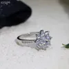 Luxury Brand Stamp Logo Ring S925 Sterling Silver Full Zircon Wedding Engagment Designer Jewelry For Women2896