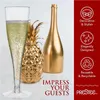 Einweg-Geschirr, Kunststoff-Champagnerbecher, goldener Glitzer, Weinglas, transparent, Party- und Hochzeitszubehör