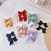 Korean New Children Solid BowKnot Hairpins Kids Fashion Hair Accessories Girls Classical Color Simple Style Side Clips