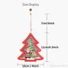 LED-Licht Weihnachtsbaum Stern Auto Holz Anhänger Ornament Weihnachten DIY Holzhandwerk Kinder Geschenk für Zuhause Weihnachtsfeier Dekoration XVT1162