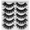 Nya 5PAIRs 3D-faux mink falska ögonfransar Dramatiska tjocka fransar Extension Multilayer Crossed Fluffy Fake Eyelash Makeup Tool