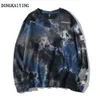 DONGKAIYING Casual Loose Tie Dye Pull Sweats à capuche Hip Hop Hipster Punk Rock Streetwear Sweat à capuche Mode Jumper Tops LJ200826