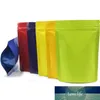 5ピースマットグリーン/ブルー/紫/赤/黄色アルミホイルプラスチック包装袋立地ポーチ